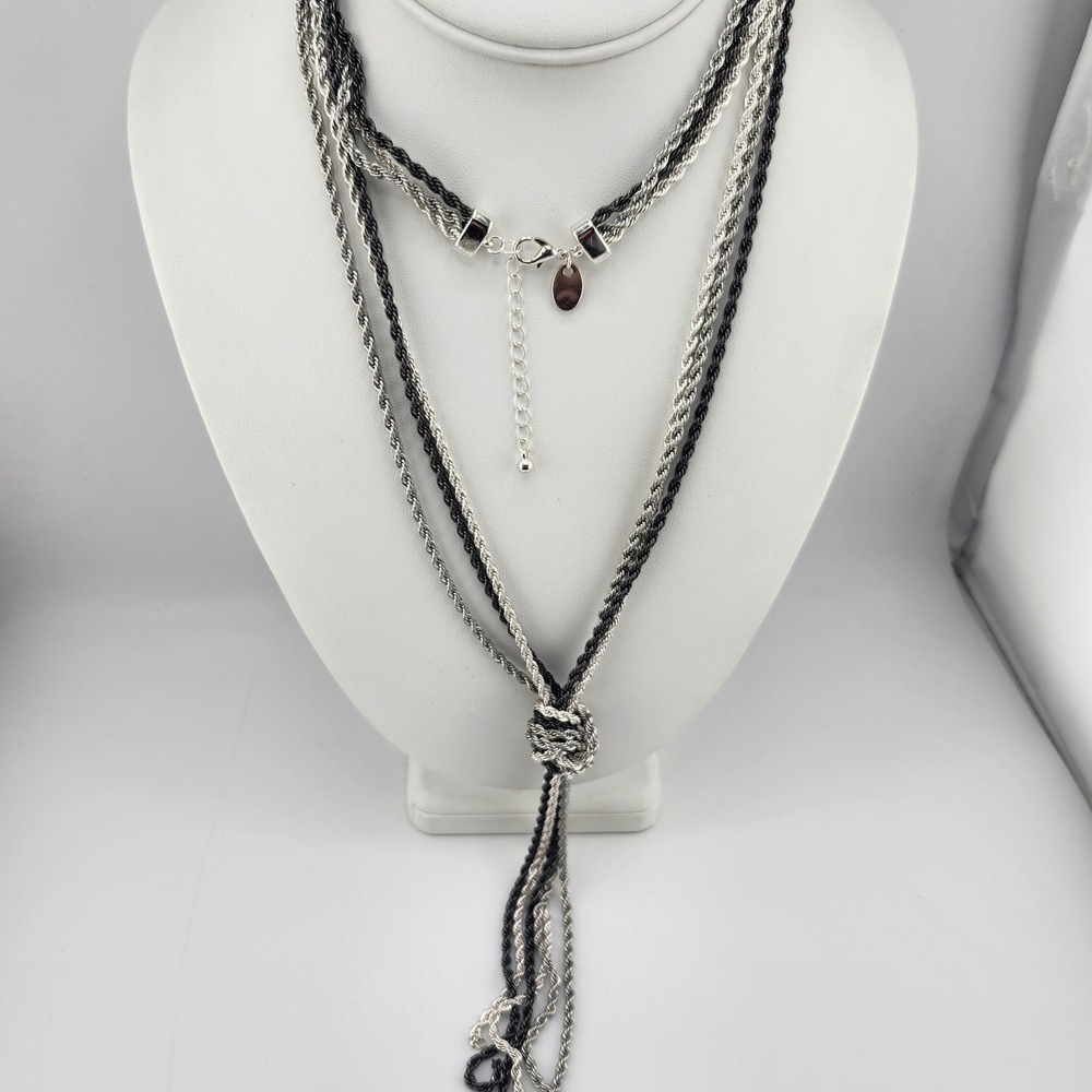 Mixed Metal Lariat Chain Necklace‎